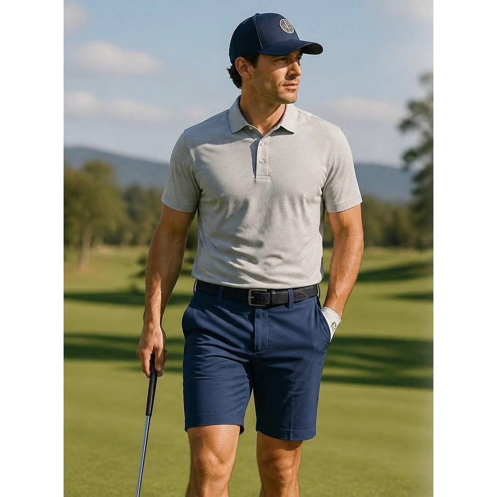 Graham Luxe Trace Golf Shorts 32 Blue Depths Nylon Spandex Stretch GL40324 NWT